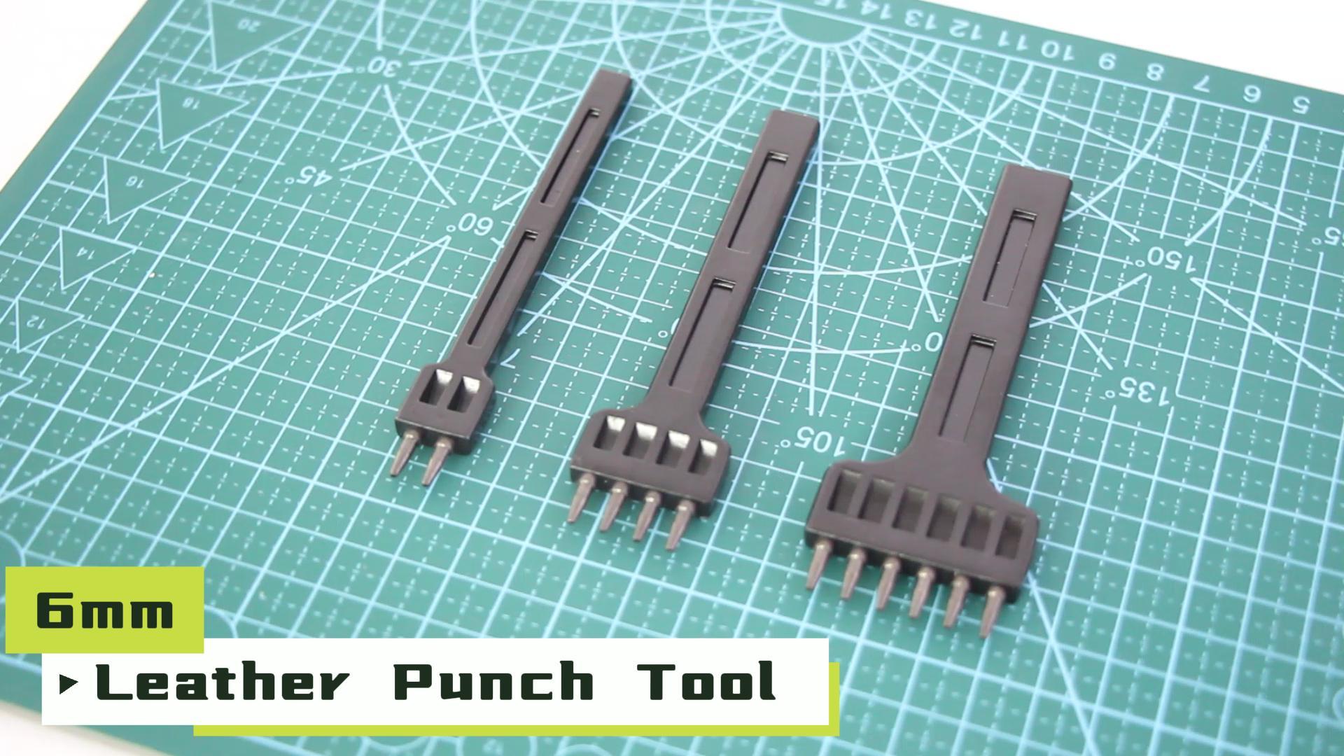 Leer Geperforeerd Gereedschap, 3 Stuks Lederen Perforatorstang, Leathercraft Ponsgereedschap, Gelegeerd Staal Holle Punch 4/5/6, Leathercraft Ponsapparatuur (Tandsteek 4 mm