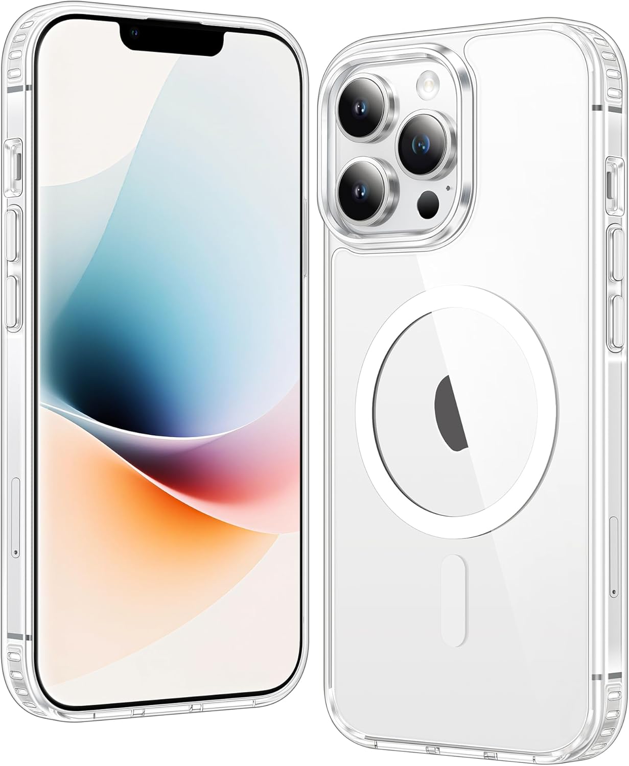 fntcase for iphone 13 pro-max case: clear magnetic phone cases compatible with magsafe slim anti yellowing military grade drop protection rugged protective transparent cell phone cover (a-clear) for iphone 13 pro max 6.7 inch a-clear