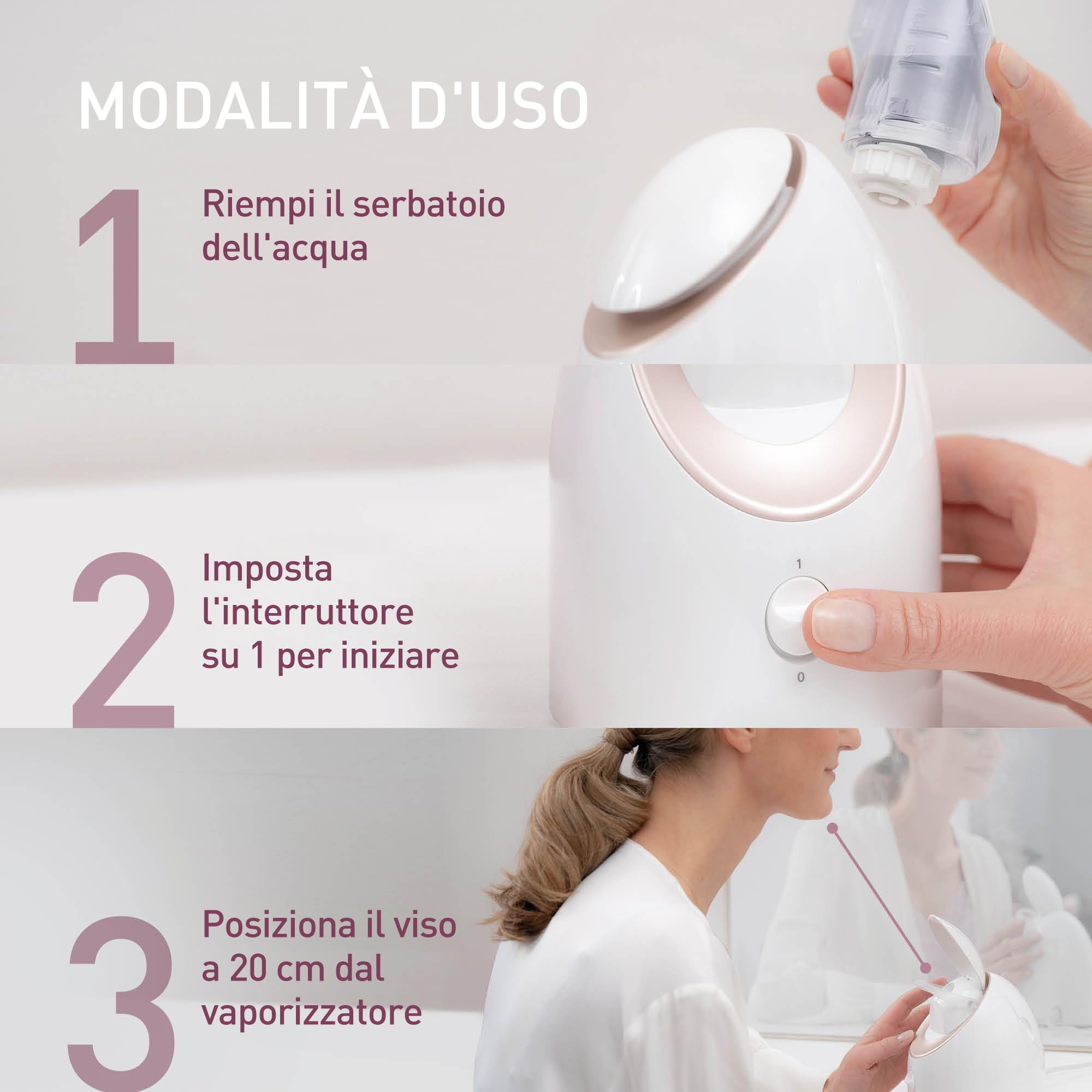 Panasonic EH-XS01 Sauna Facciale con Tecnologia Nanoionica, Cura del Viso, per una Pelle Morbida ed Elastica
