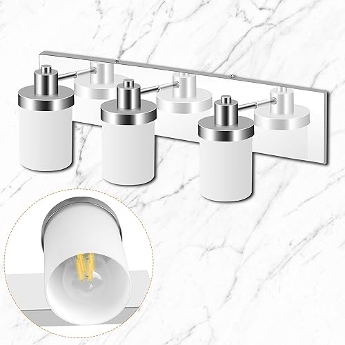 Miniatura 9 de ROOAUG Moderna luz LED de tocador regulable, lámpara LED de baño de 24 pulgadas, luz blanca de día negra, 5000 K, AC120 V, 15 W, para baño,