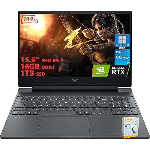 HP Victus 15 Gaming Laptop | 15.6" FHD IPS Anti-Glare 144Hz | Intel 8-Core i5-13420H | 16GB DDR4 1TB SSD | NVIDIA GeForce RTX 3050 6GB | Backlit Keyboard Fast Charging Win11 Pro w/DLCA Accessory