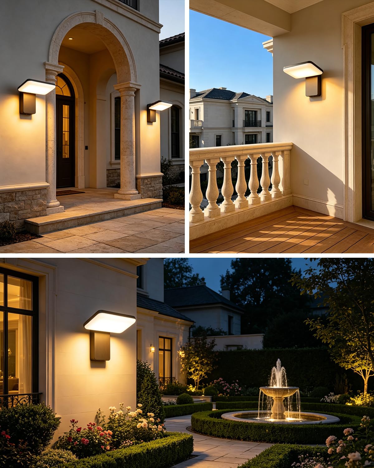 EBION LED Aussenlampe Wand, IP65 Wandleuchte 3000K-6500K, 350° Schwenkbar