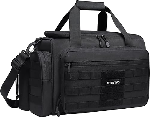 MOSISO Bolsa táctica para pistola, bolsa de lona de gran alcance para pistolas y equipo, bolsa de transporte con asa y correa de hombro para