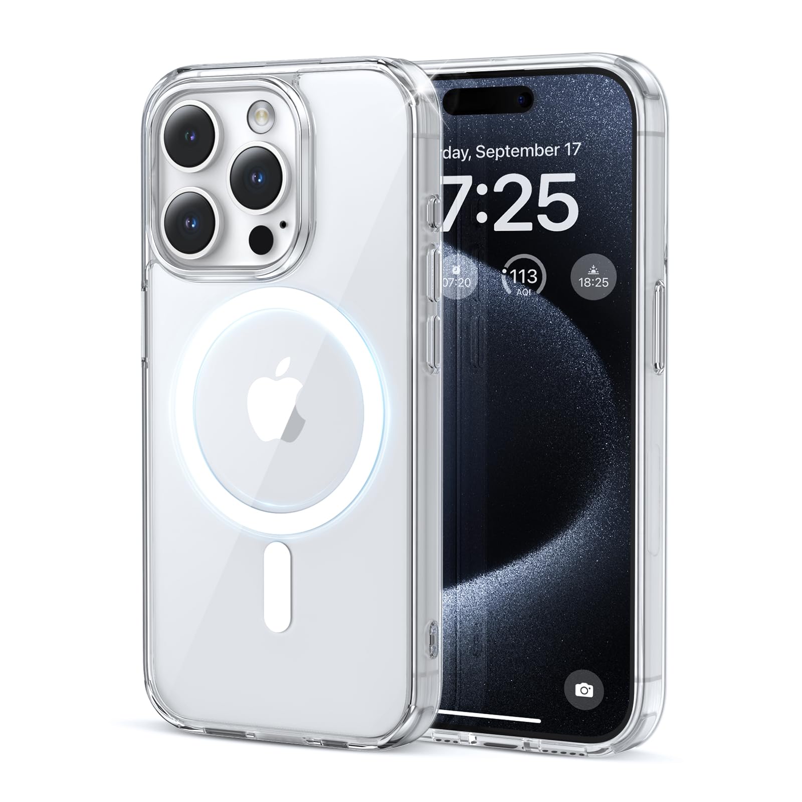 Custodia Magnetica IPhone 14 Plus 13 Pro Custodia Trasparente Magsafe Per IPhone 15 Pro Max, 14 Plus, 13 Pro, 15 Pro, 15 Plus - Antishock, Sottile, Magnetica, Con Protezione Schermo Cover IPhone 14 Trasparente