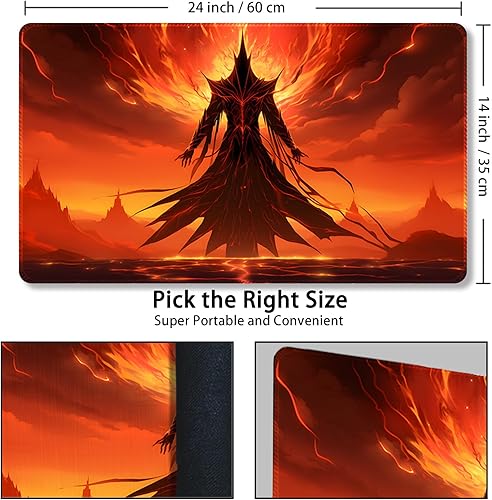 Miniatura 113 de Tapete de juego para MTG, con bolsas de almacenamiento gratis, tapete de juego de 24 x 14 pulgadas, TCG y tapete de juego de mesa para tarjetas