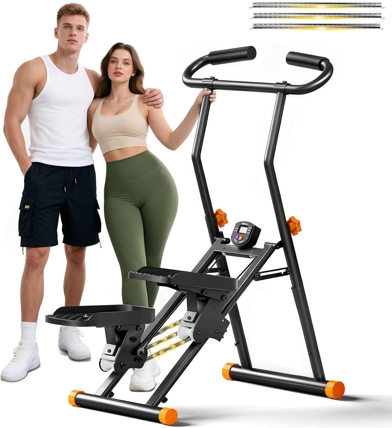 Fodable Stair Stepper for Home Gym with Adjustable Height and Resistance