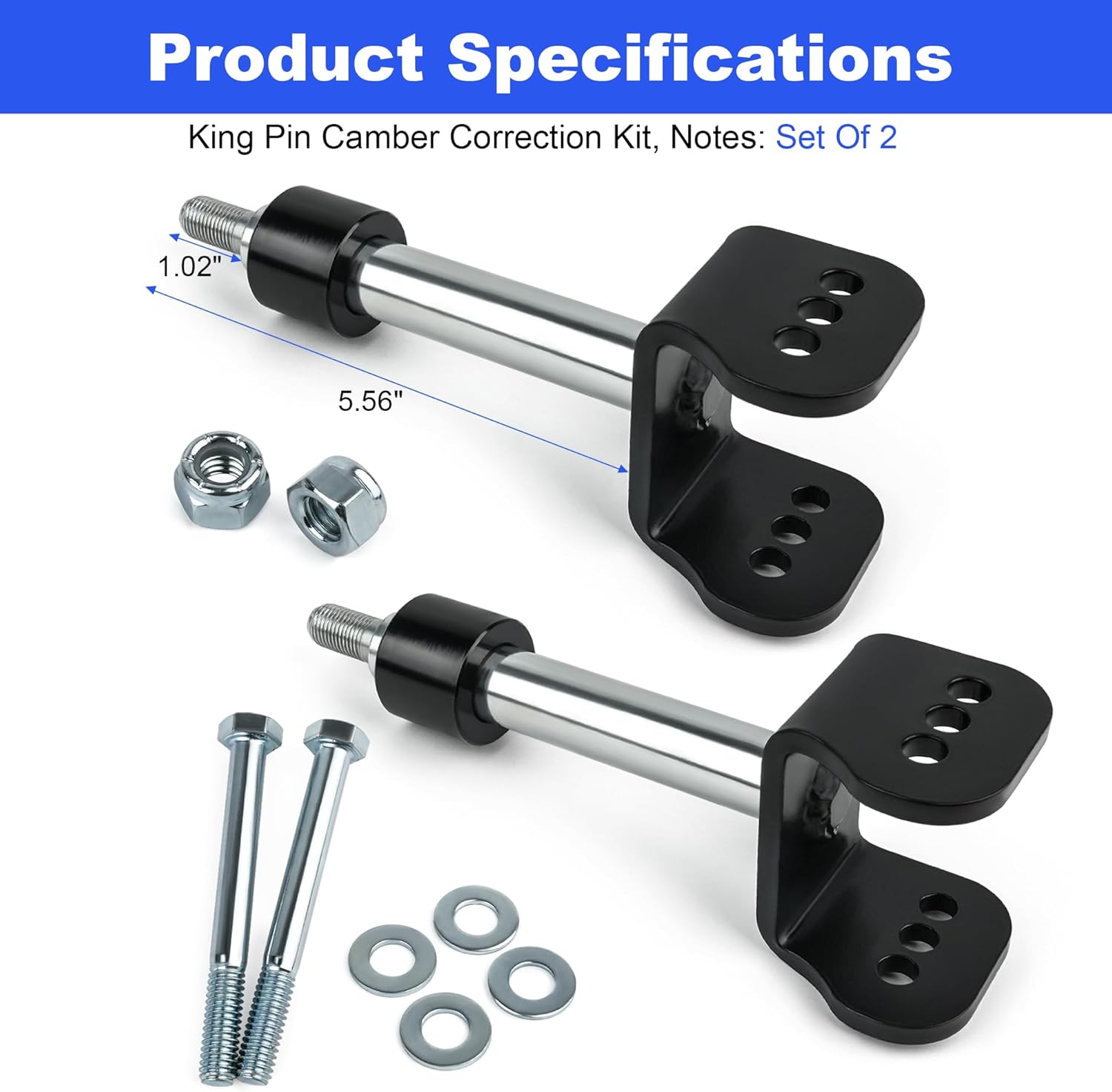 LIFT-191 King Pin Camber Correction Kit Compatible with Club Car Tempo, Onwardand Precedent Golf Carts