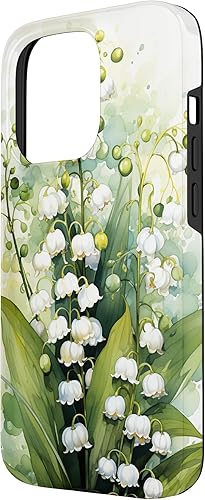 Vista 32 de Funda de fondo para iPhone 13 Pro Beautiful Lily of the Valley Watercolor