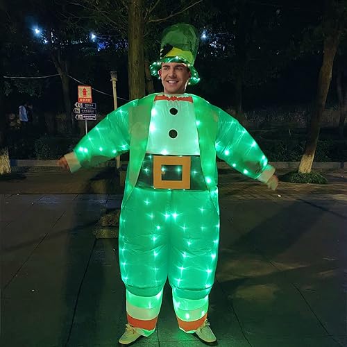 Miniatura 3 de Letsglow Adult Inflatable Ride-on Rooster Costume, Blow Up Dinosaur St Patricks Day Suit Funny Glow Costumes