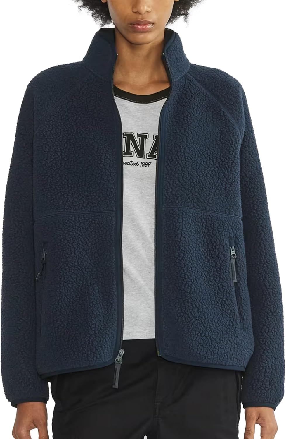 Hixiaohe Womens Fuzzy Fleece Jacket Fall Winter Warm Long Sleeve Sherpa Coats Casual Full Zip Up Outerwear with Pockets