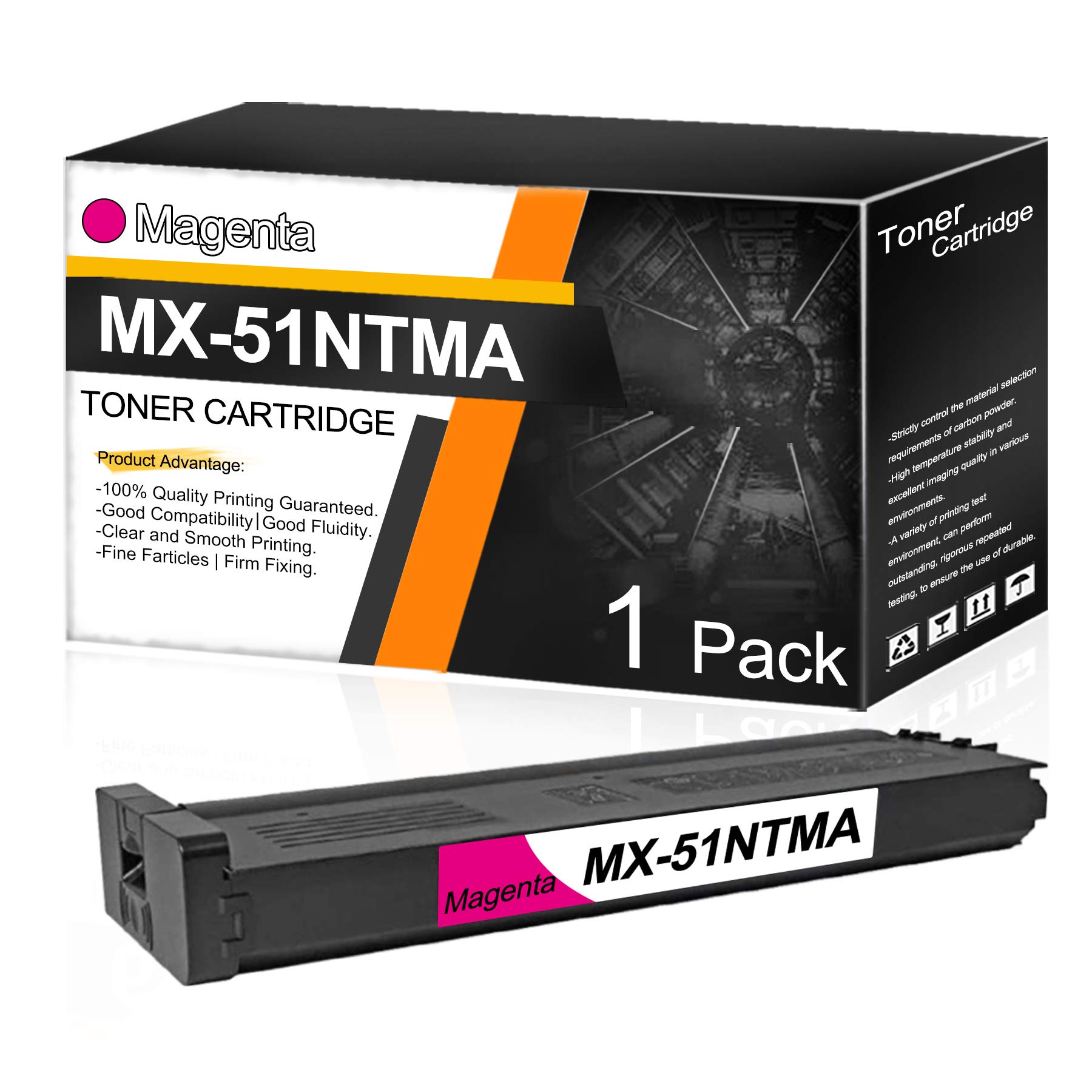 Photo 1 of MX-51NTMA 1 Pack Compatible Magenta Toner Cartridge Replacement for Sharp MX-4110N 4111N 4140N 4141N 5110N 5111N 5140N 5141N Printers Toner Cartridge.
