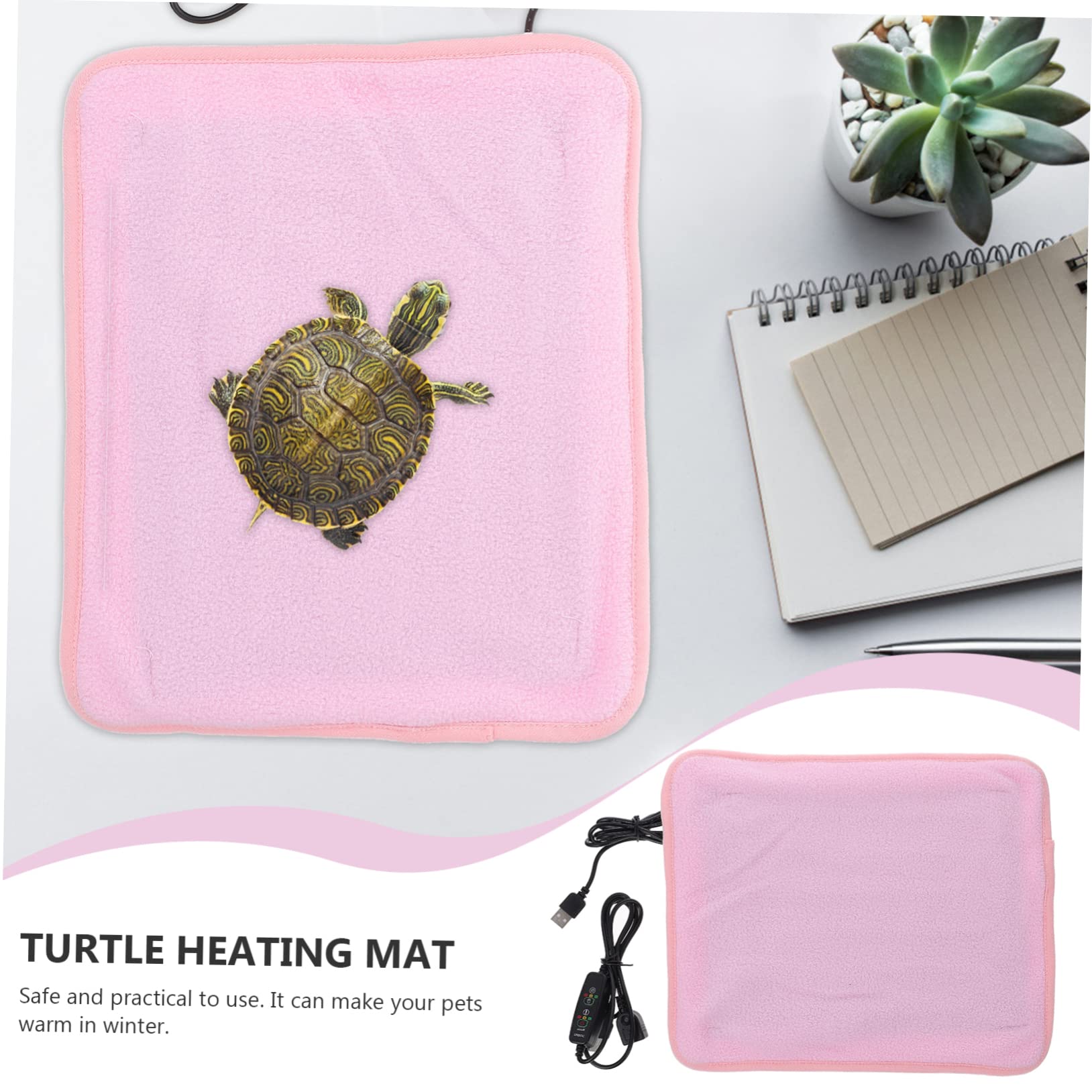 Mipcase 2pezzi Tappetino Riscaldante per Rettili USB con Controllo della Temperatura Cuscino per Tartarughe e Animali Domestici Inverno Sicuro e Pratico per Benessere Tuoi Amici Zampe