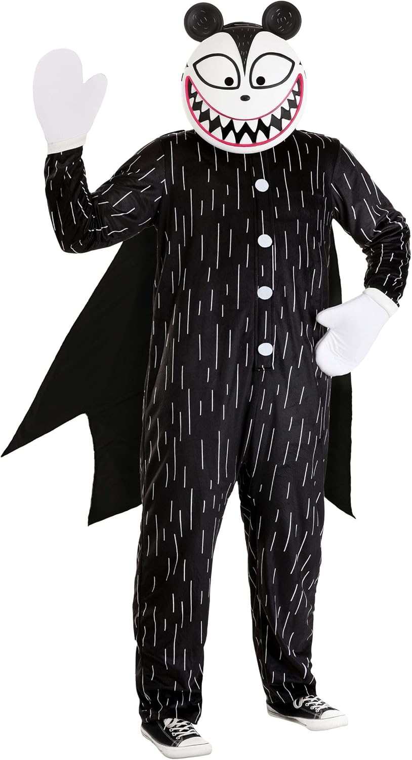 Plus Size Scary Teddy Costume | Nightmare Before Christmas Vampire Bear Toy Adult Halloween Outfit with Mask & Cape