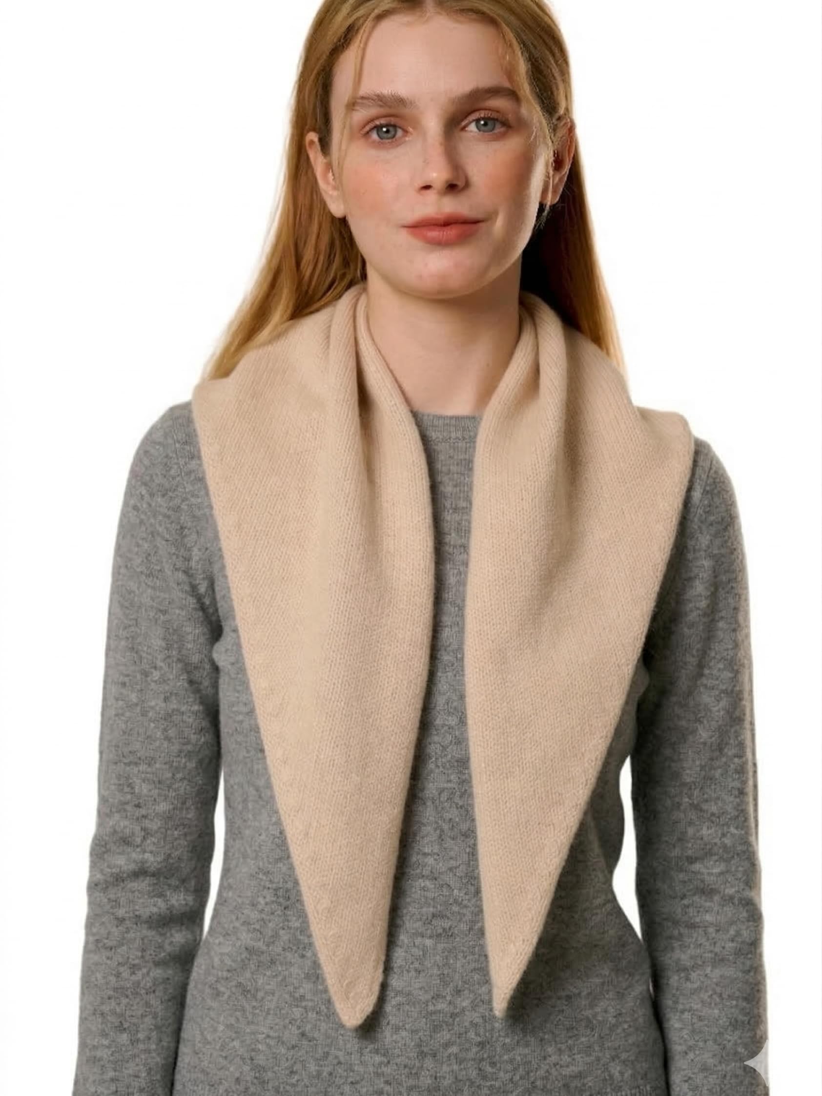 Damen Dreieckstuch Kaschmirschal – 30% Kaschmir 70% Wolle – Modisches Strick-Halstuch & Schultertuch für Frühling & Herbst