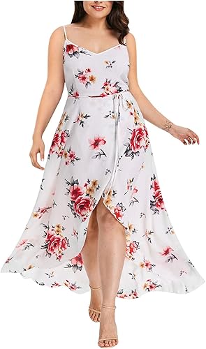 Vestido sexy de talla grande para mujer, con hombros descubiertos, estampado floral, estilo bohemio, vestido largo midi, talla L, 5XL