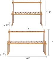 GURECOD 2 Szintes Bambusz Növényállvány - Állítható Íróasztal Polc Irodába, Konyhába - Dekoratív Tárolóállvány Virágoknak, Fűszereknek (37x2 3