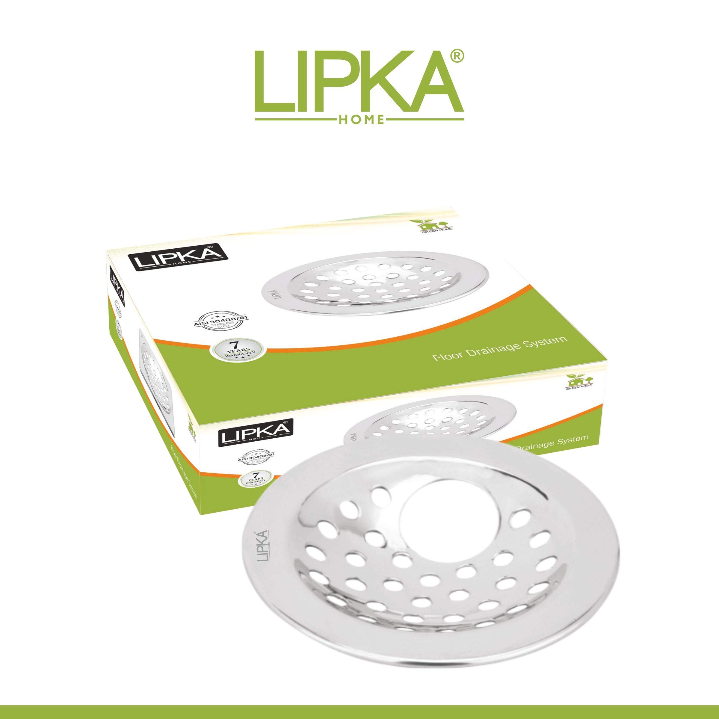 LIPKA Pack of 4 Heavy Snow Round Floor Drains|Premium Stainless Steel|4½ Inches| with Hole| 1