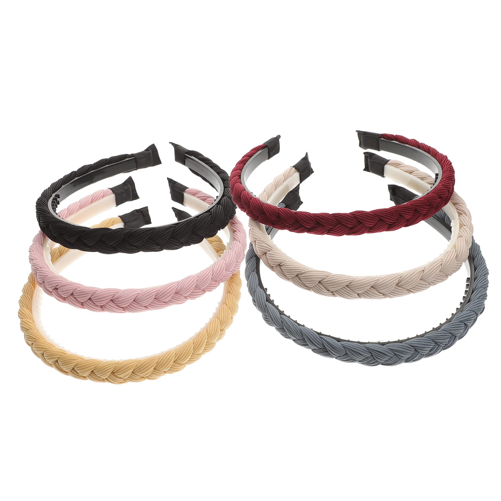 Beavorty 12piezas Diademas De Pelo Trenzadas De Sintético Accesorios Para Cabello Para Mujeres Fiestas y Ocasiones Diarias Vino