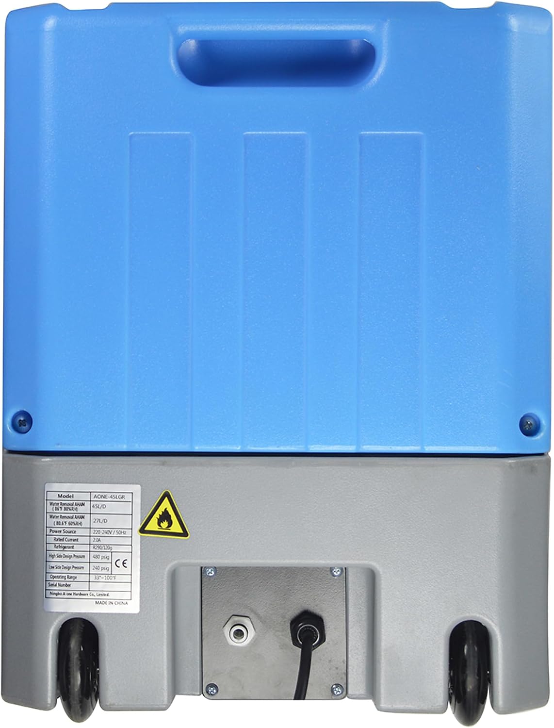 [WWD31] Industrial Dehumidifier for Large Spaces, 45 Liter Capacity, Portable Design