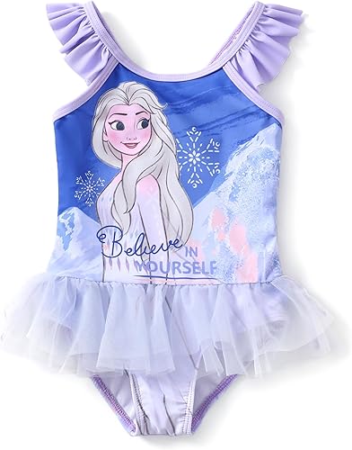 Disney Princess Bathing Suit Ariel Rapunzel Belle Cinderella Jasmine One Piece Toddler Girls Swimsuit 2-6T