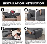 T Cushion Sofa Slipcover 3 Pieces Sofa Covers for T Cushion Sofa Soft Couch Cover Sofa Slip Covers Furniture Covers with 2 Individual T Cushion Shape Seat Covers Machine Washable, Grey