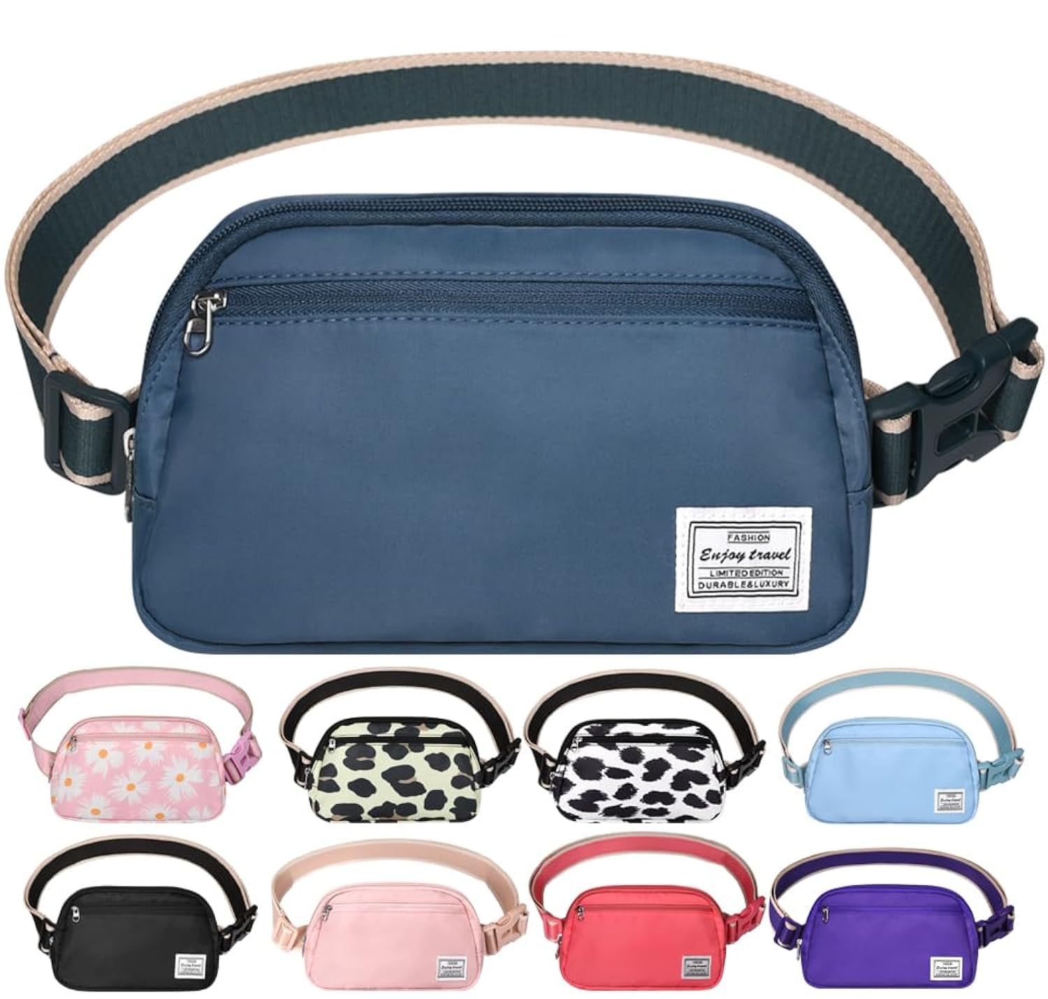 DMLuna Piccola borsa a tracolla da donna alla moda, leggera, per donne e uomini, mini marsupio con cinghia regolabile per corsa, allenamento, viaggi