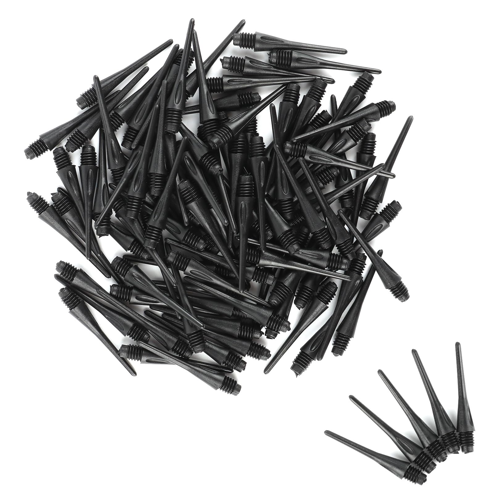 MXTIMWAN 100 Piezas Dardos Punta de Plástico, Dardos Profesionales Puntas Dardos de Plastico Negro, Punta de Dardo Suave para Puntas de Repuesto