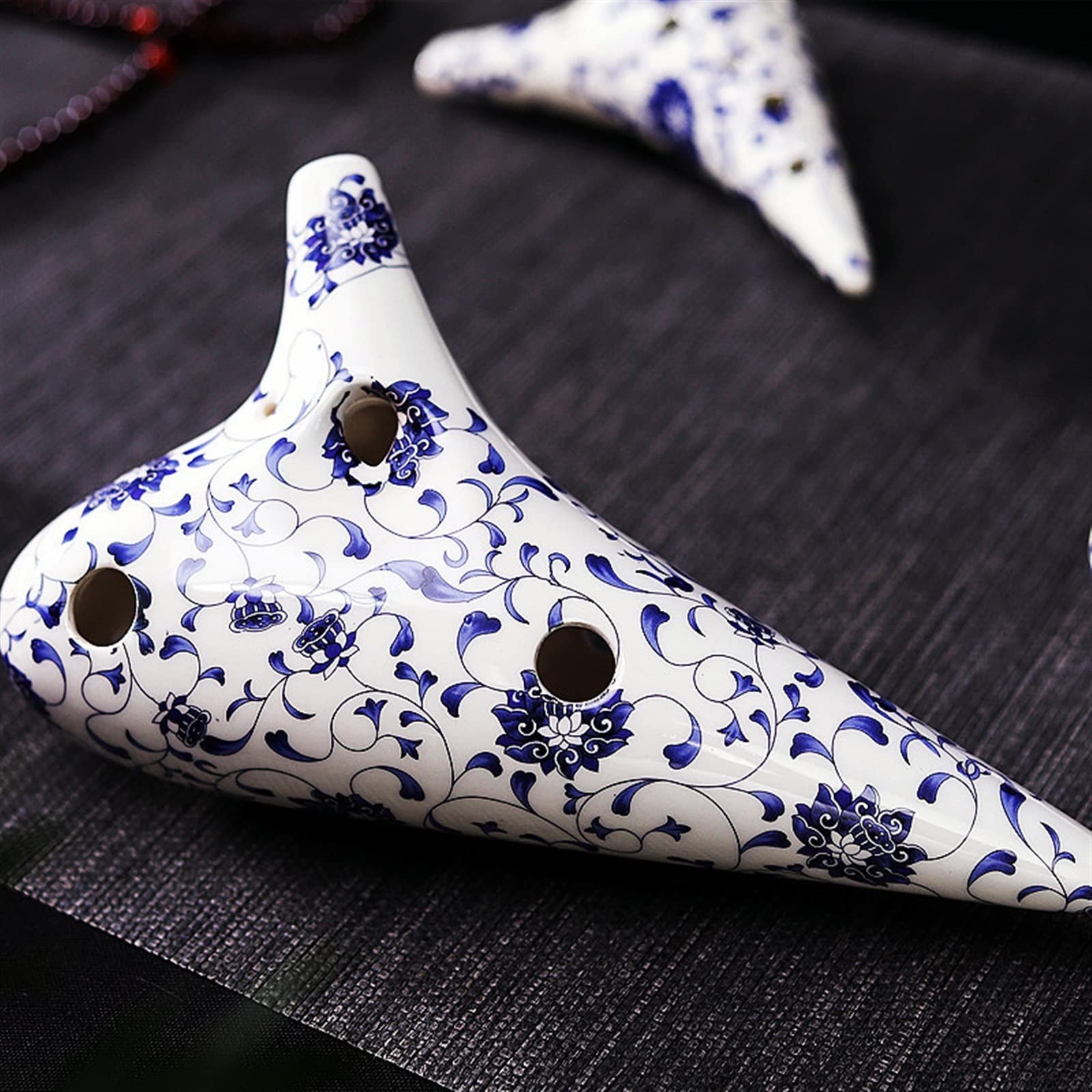 Okarinas Okarina 12-Loch-Alt-C-Ton-Okarina Blaue Und Weiße Okarina Geräucherte 12-Loch-AC-Okarina Für Anfänger Für Spielen