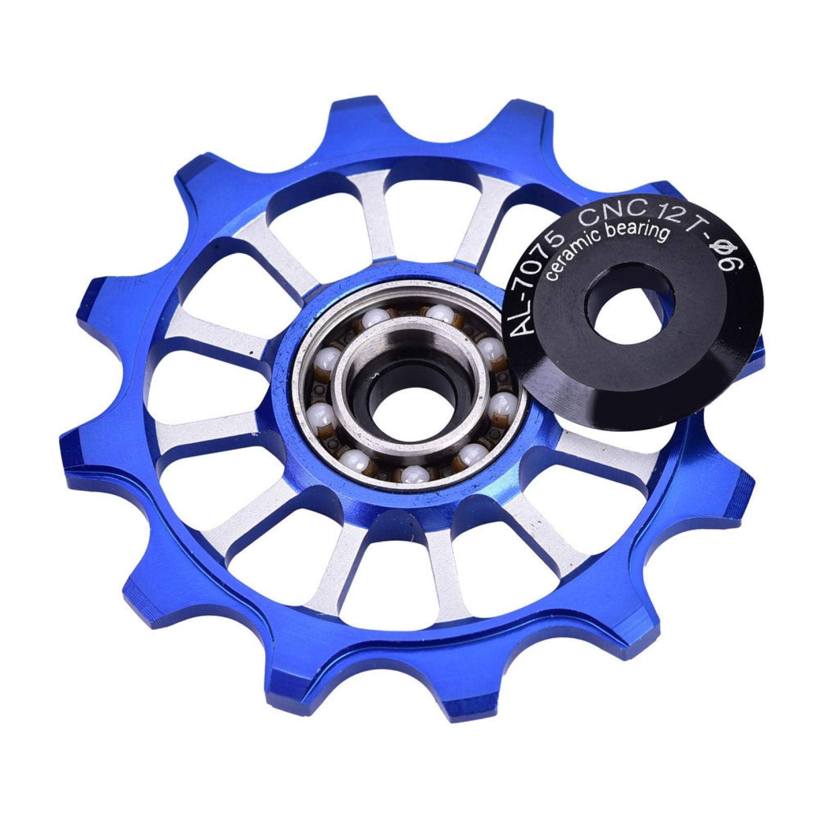 Koło pasowe przerzutki rowerowej, aluminiowe, uszczelnione łożysko, koło podporowe, prowadnica rowerowa, koła pasowe, 12T, ceramiczne, aluminiowe koło podporowe, tylne dopasowanie, śruby 4/5/6 mm,