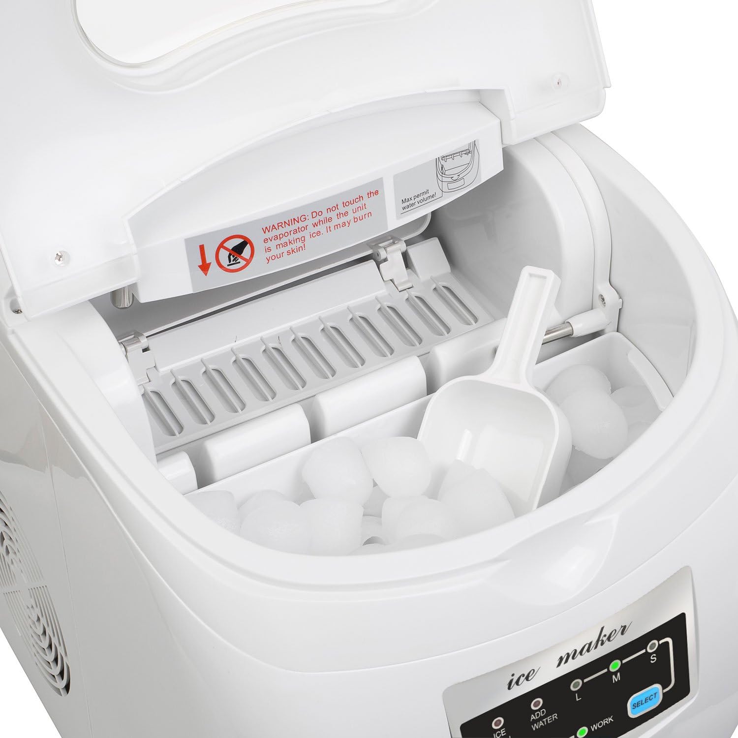 Ivation Portable High Capacity Countertop Ice Maker - 2.8-Liter Water Reservoir, 3 Selectable Cube Sizes - Yield of up to 26.5 Pounds of Ice Daily