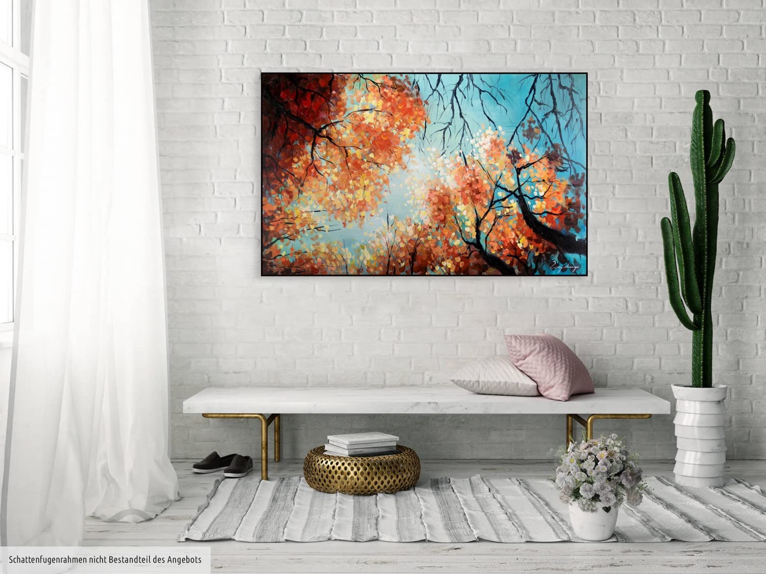 KunstLoft Leinwandbild 'Tanz Der Baumkronen' – 120x75 Cm, Handgemalt, Wald-Motiv