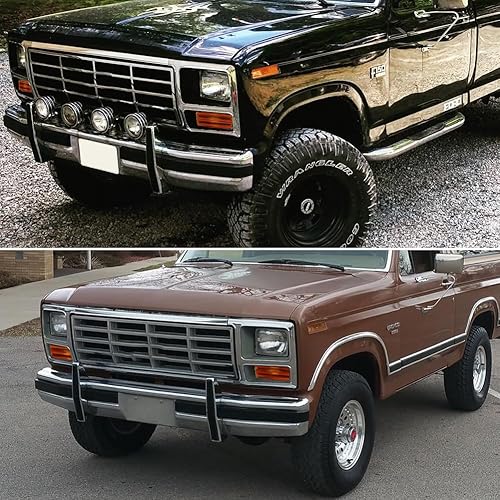 Miniatura 20 de Para 1980 1981 1982 1983 1984 1985 1986 Ford BRONCO F-150 F-250 F-350 Luces de marcador laterales de parachoques delantero lente ámbar LED Luces LED