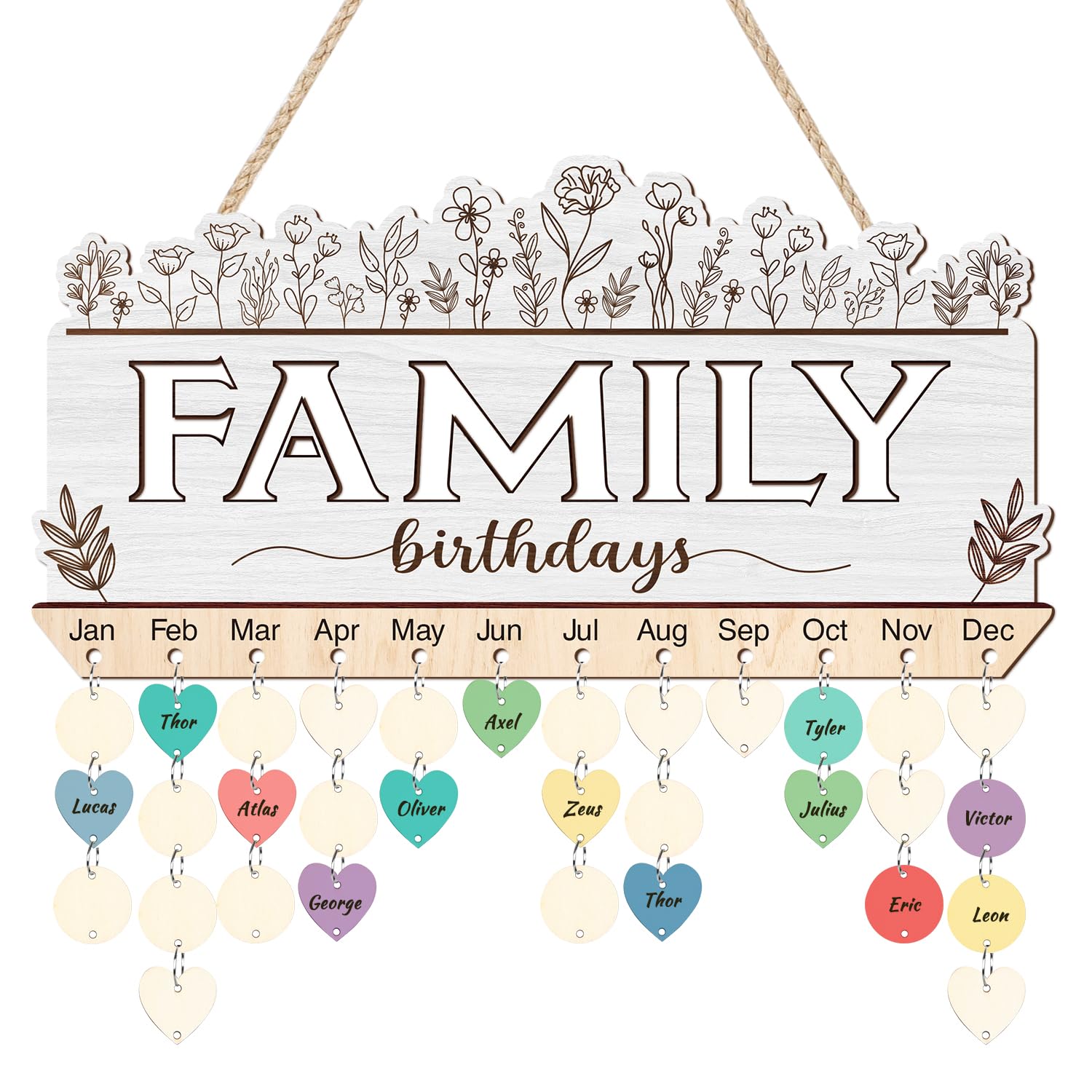 CHDITB Birthday Calendar Wall Hanging Reminder Board Family Birthday Gift