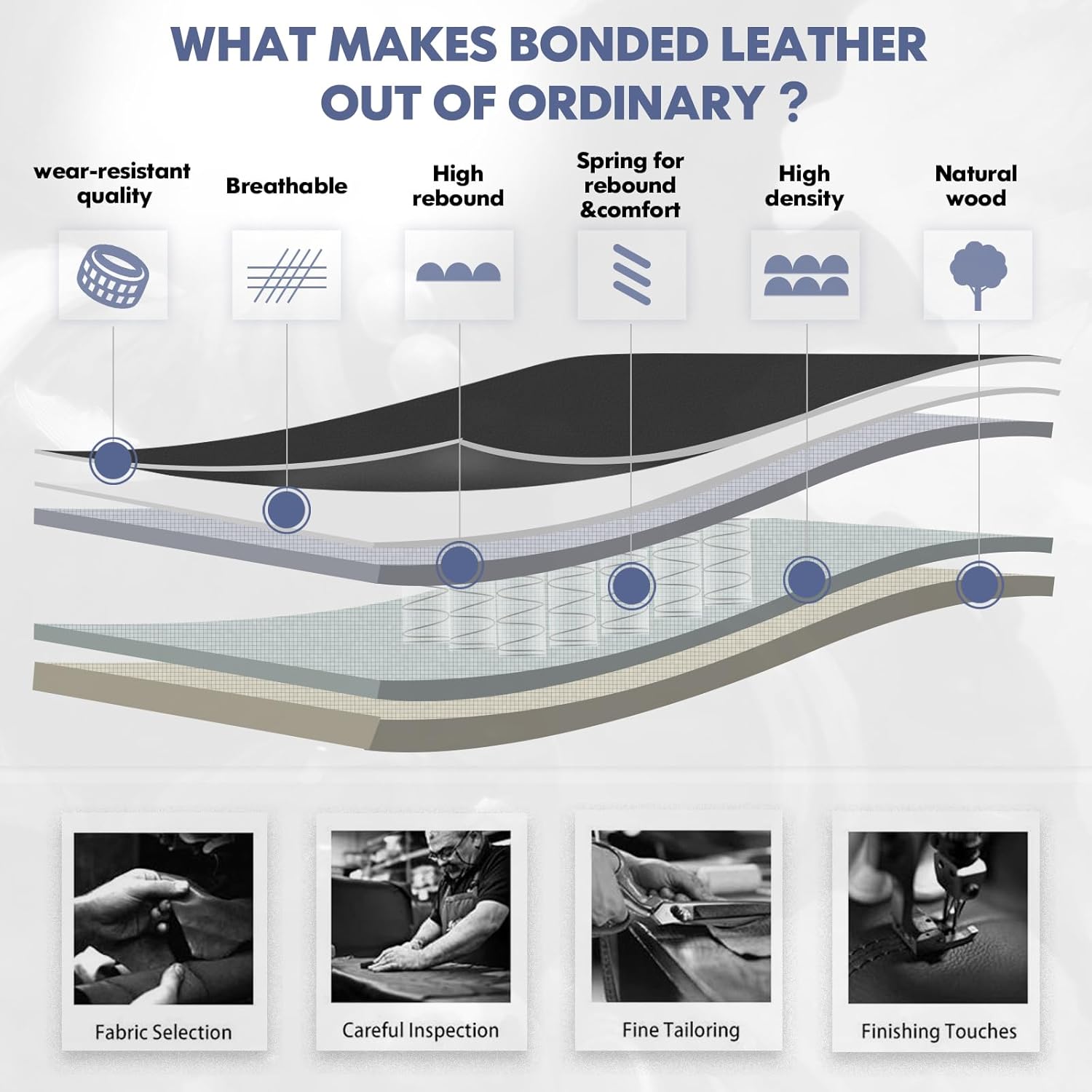 COLAMY Leather Executive Office Chair - High Back Home Computer Desk Chair with Padded Flip-up Arms, Adjustable Tilt Lock, Swivel Rolling Ergonomic Chair for Adult Working Study, Black - Image 9