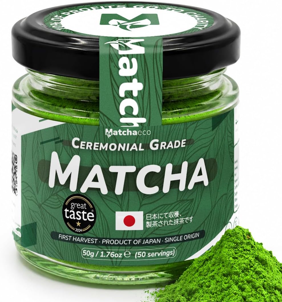 Matchaeco Smooth Ceremonial Grade Matcha Powder 50g | Premium Japanese Matcha Green Tea | Award Winning | Perfect For Lattes, Smoothies | Jar | L-theanine, Antioxidants, Vegan