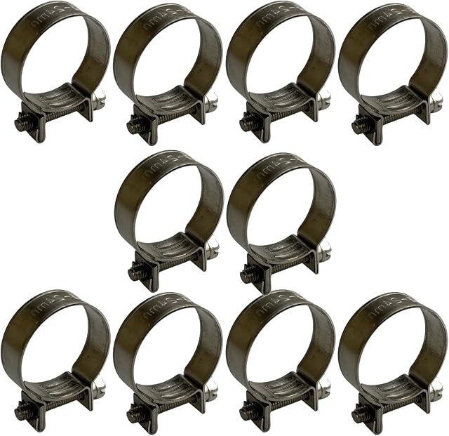 Boltza® Stainless Steel SS304 Mini Fuel Hose Line Pipe Clips x10 (23-25mm)