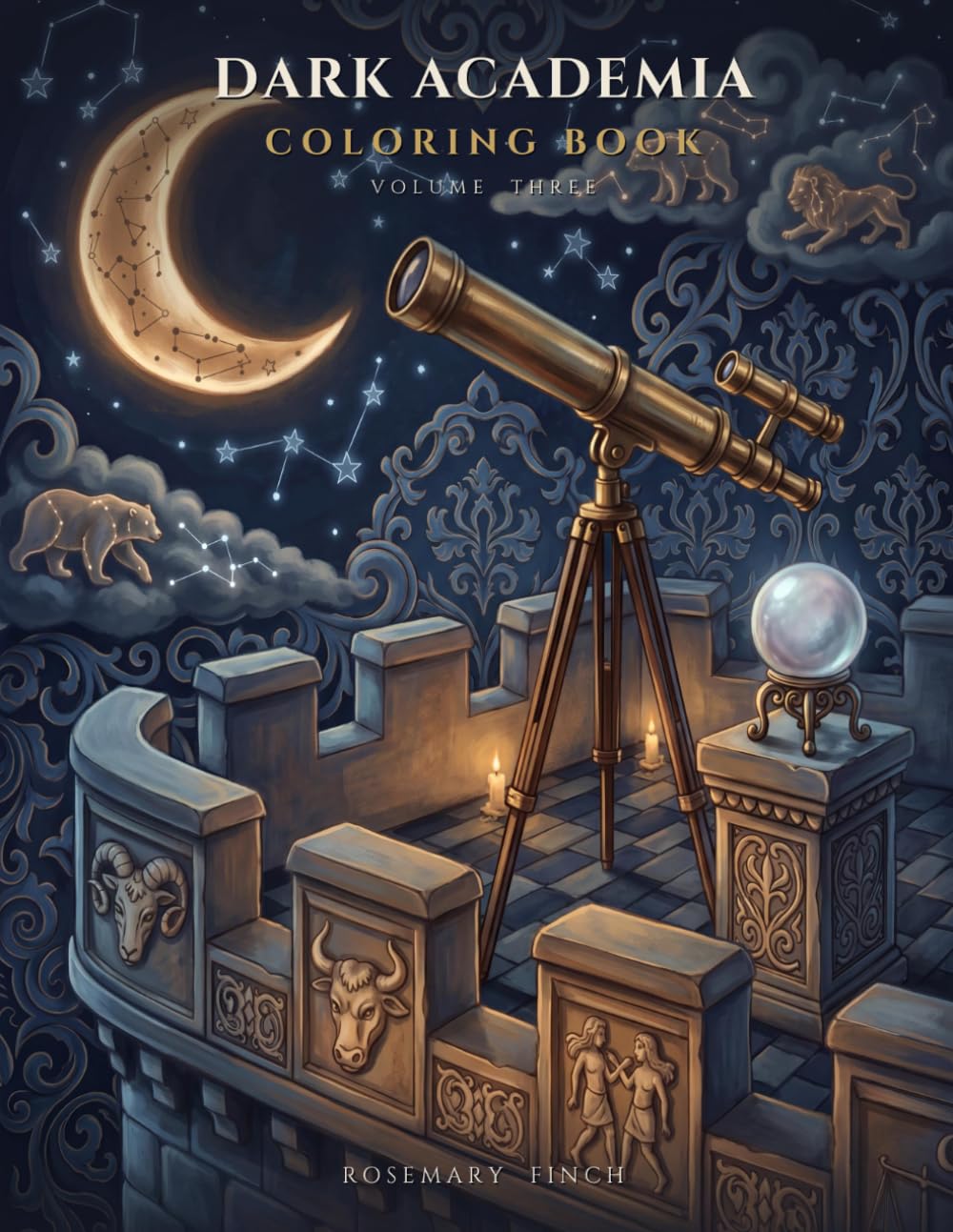 Dark Academia Coloring Book Volume 3: 50 Gothic Scholarly Scenes of Lecture Halls, Divination Towers, Antiquarian Auctions, Secret Societies & ... Single-Sided Pages for Adults and Teens