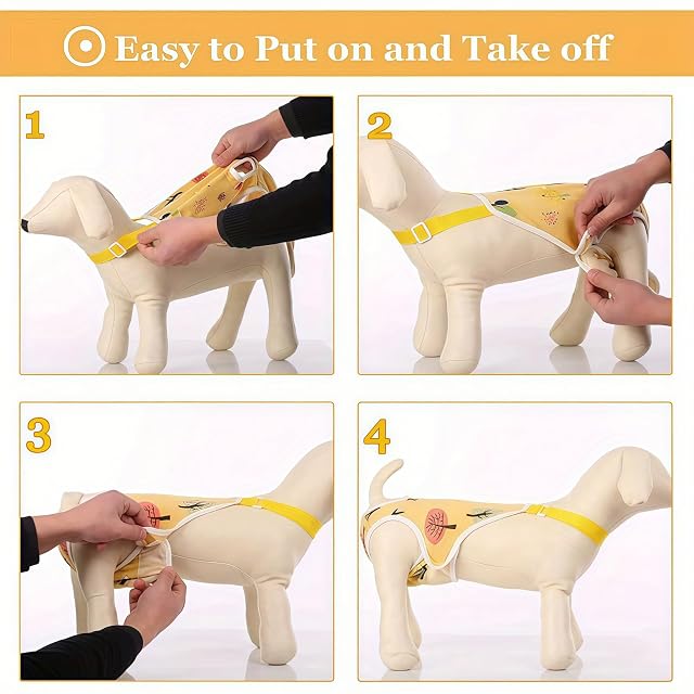 Foto 7 de 8 de Pañales lavables para perras hembras con tirantes, pañales para cachorros pequeños, hembras en período de celo