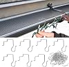 52PCS Gutter Light Hooks Clips, Christmas Lights Metal Gutter Hang Clips for Hanging Outdoor Lights, Gutter Guards Grid Hooks for Christmas Halloween Bulb Ornament Hanger Outside Decor