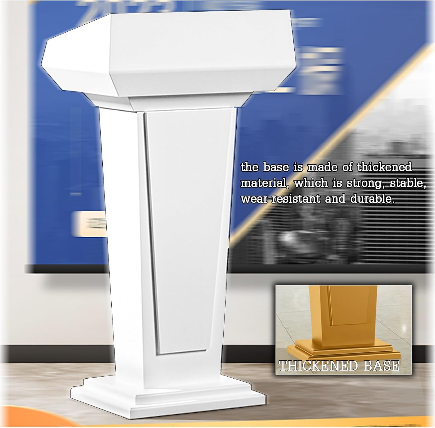 Speech Stand, Front Desk Reception, Solid Wood Podium For Conference Room, Reception Desk For 4S Stores, Host Stand, Small Lecture Stand Modern Design - Ideal For Concerts, Schools, Offices & Stages(C