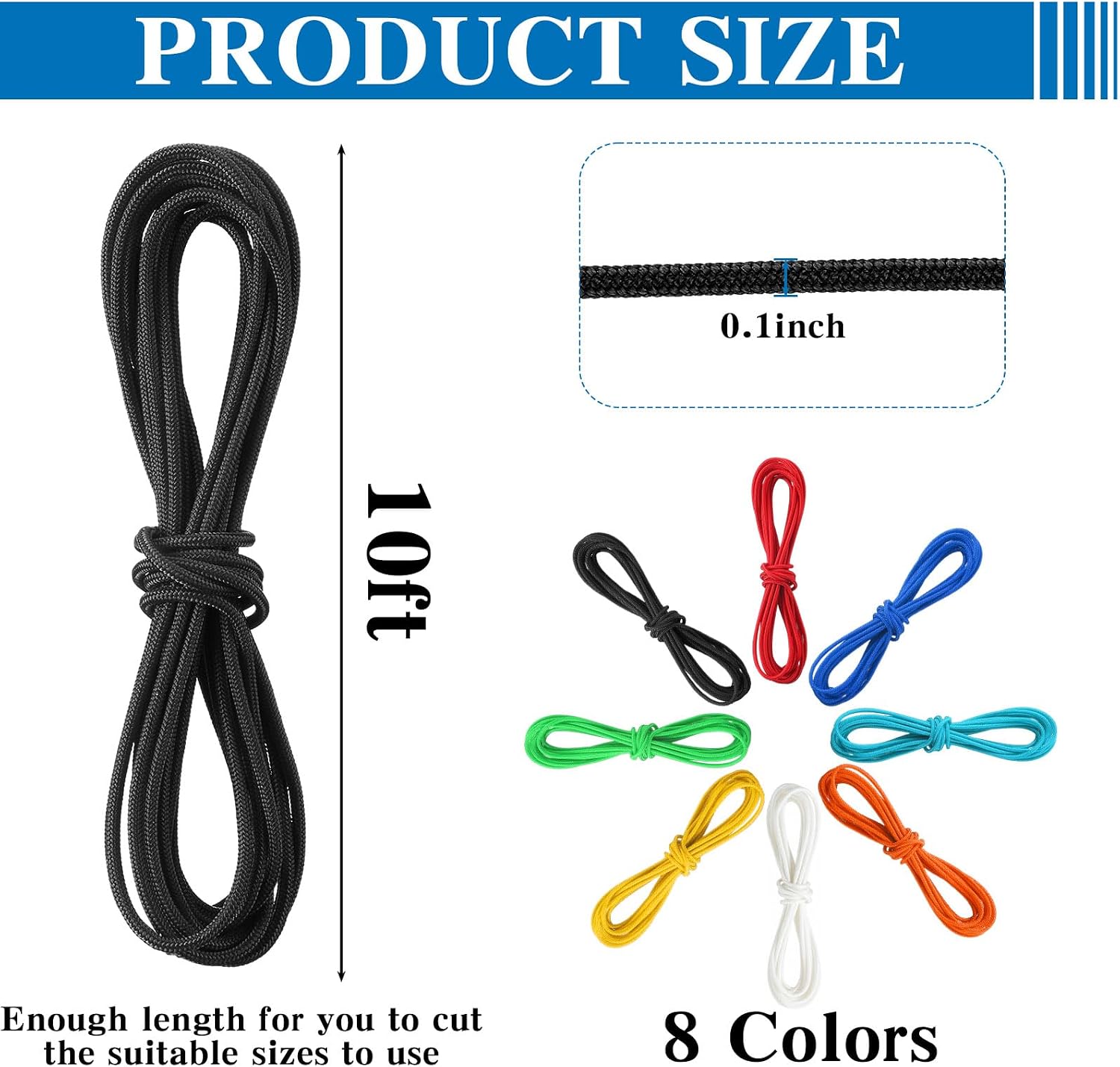 Soulchen 8 Pcs Archery Bow D Loop Rope 10 ft Bow String Release Material Nocking Loop Rope String for Compound Bowstring Archery