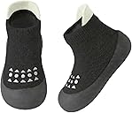 AniKigu Baby Sock Shoes Toddler Walking Shoes Infant Non-Slip Slippers with Soft Rubber Sole Baby Boys Girls Sneakers