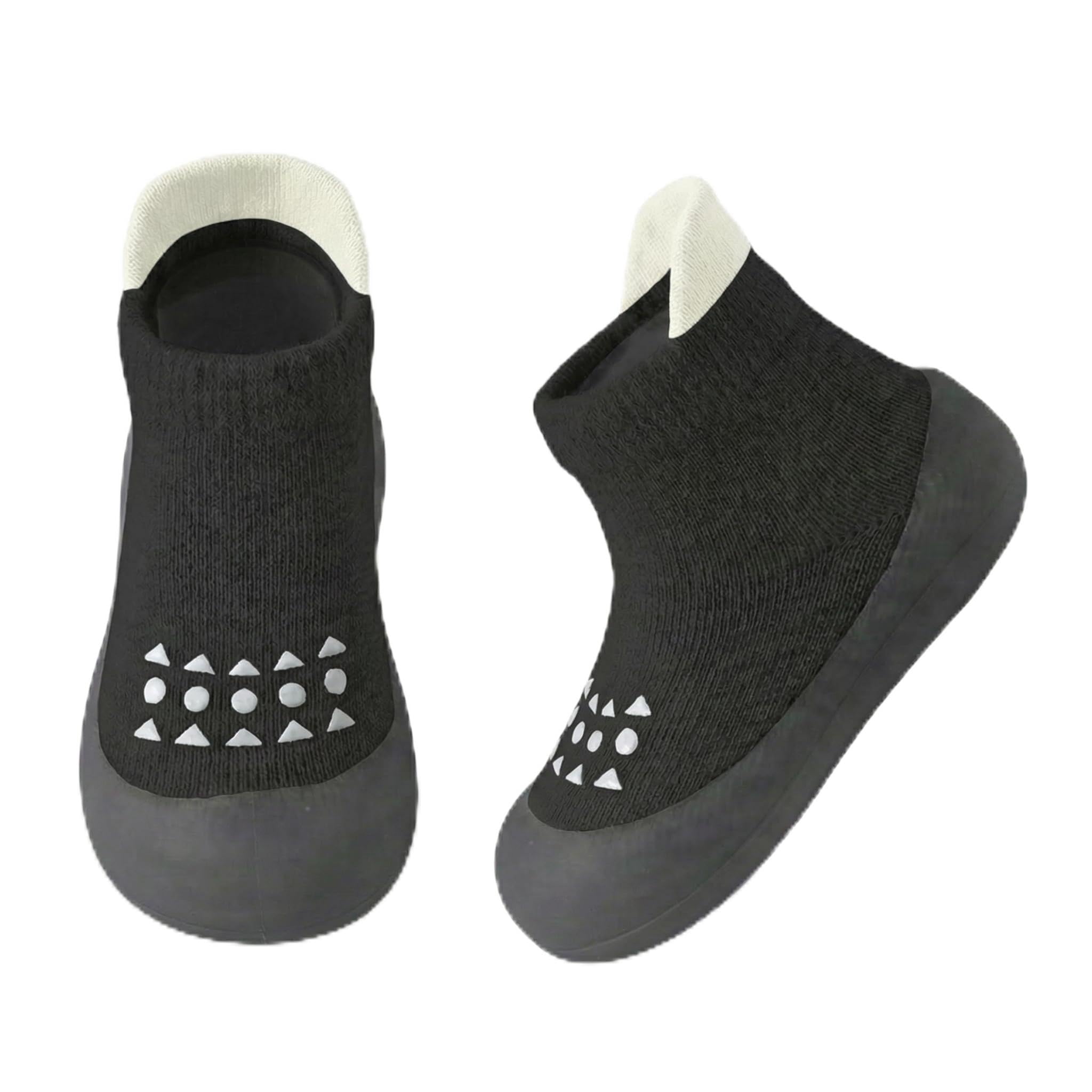 AniKigu Baby Sock Shoes Toddler Walking Shoes Infant Non-Slip Slippers with Soft Rubber Sole Baby Boys Girls Sneakers