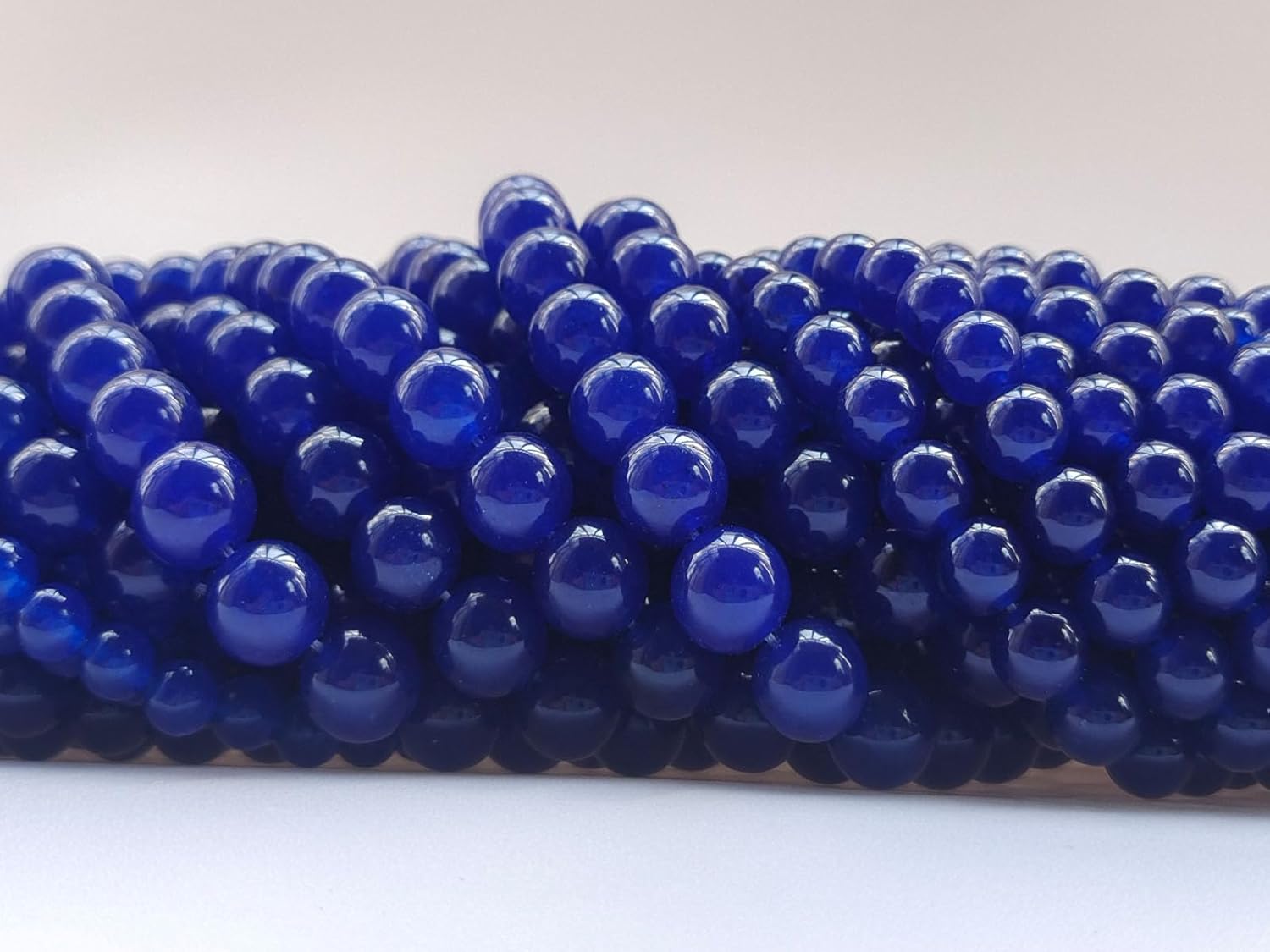 Stone Beads 10mm 60pcs Dark Blue Chalcedony Beads Round Loose Gemstones Beads for Bracelet Necklace Jewelry Making (10mm, 61031 Dark Blue Chalcedony) - Image 3