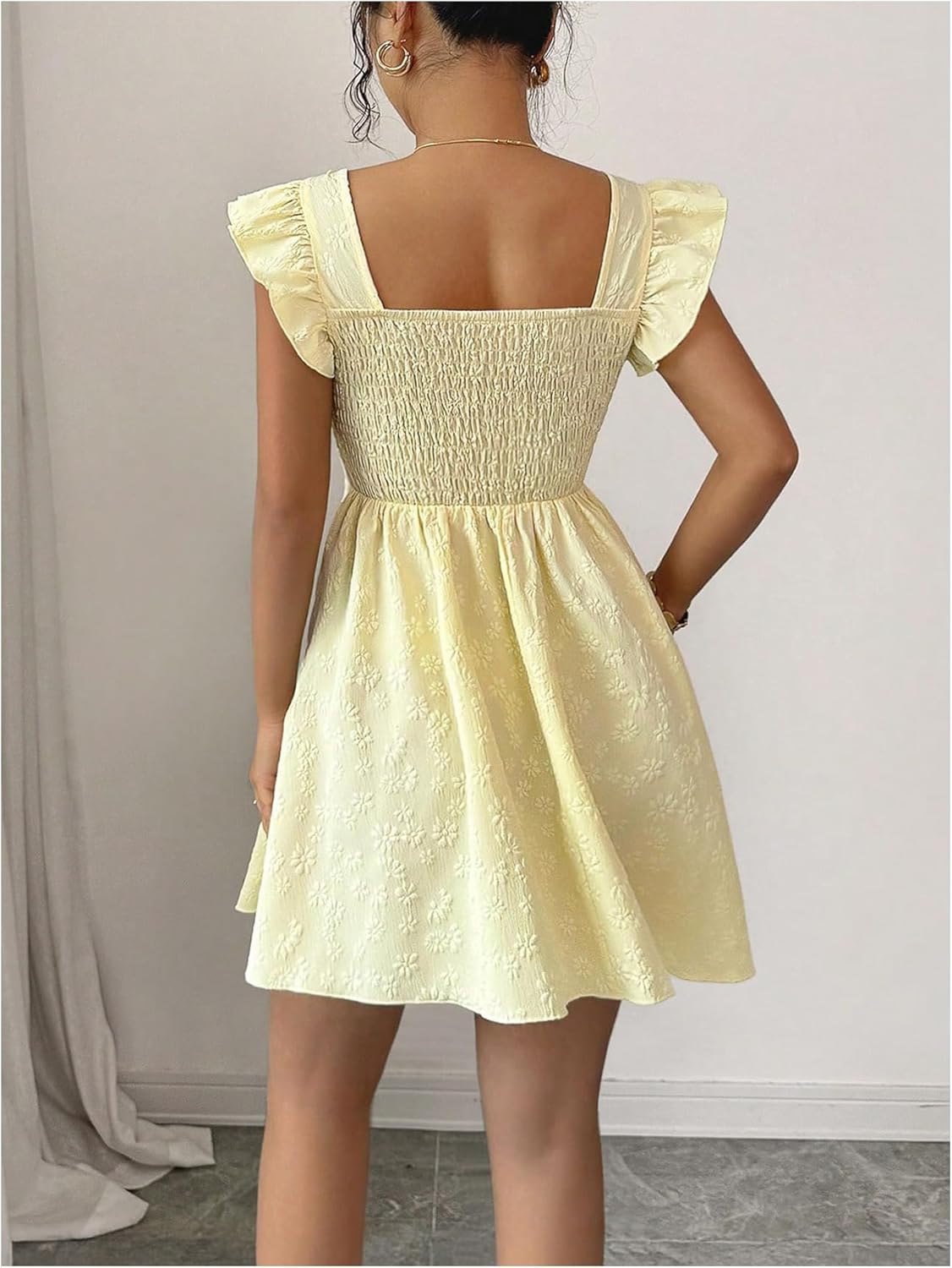 SweatyRocks Women's Elegant Floral Scoop Neck Dress Cap Sleeve A Line Mini Dress Cocktail Party Dress - Image 6