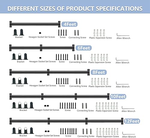 Miniatura 8 de SDNBHT Barandilla industrial para escaleras, barandillas de metal para escaleras interiores, montaje en pared, barandillas de escalera de 1.25