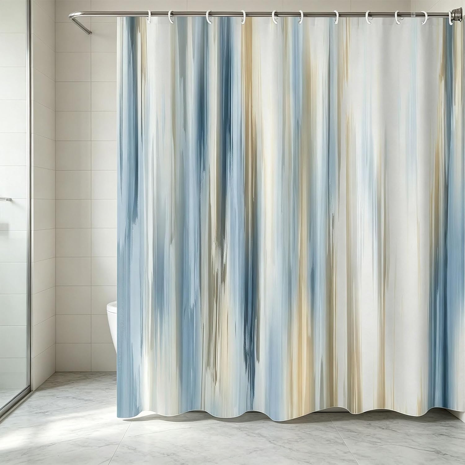 Abstract Modern Shower Curtain, Waterproof Bathroom Curtain