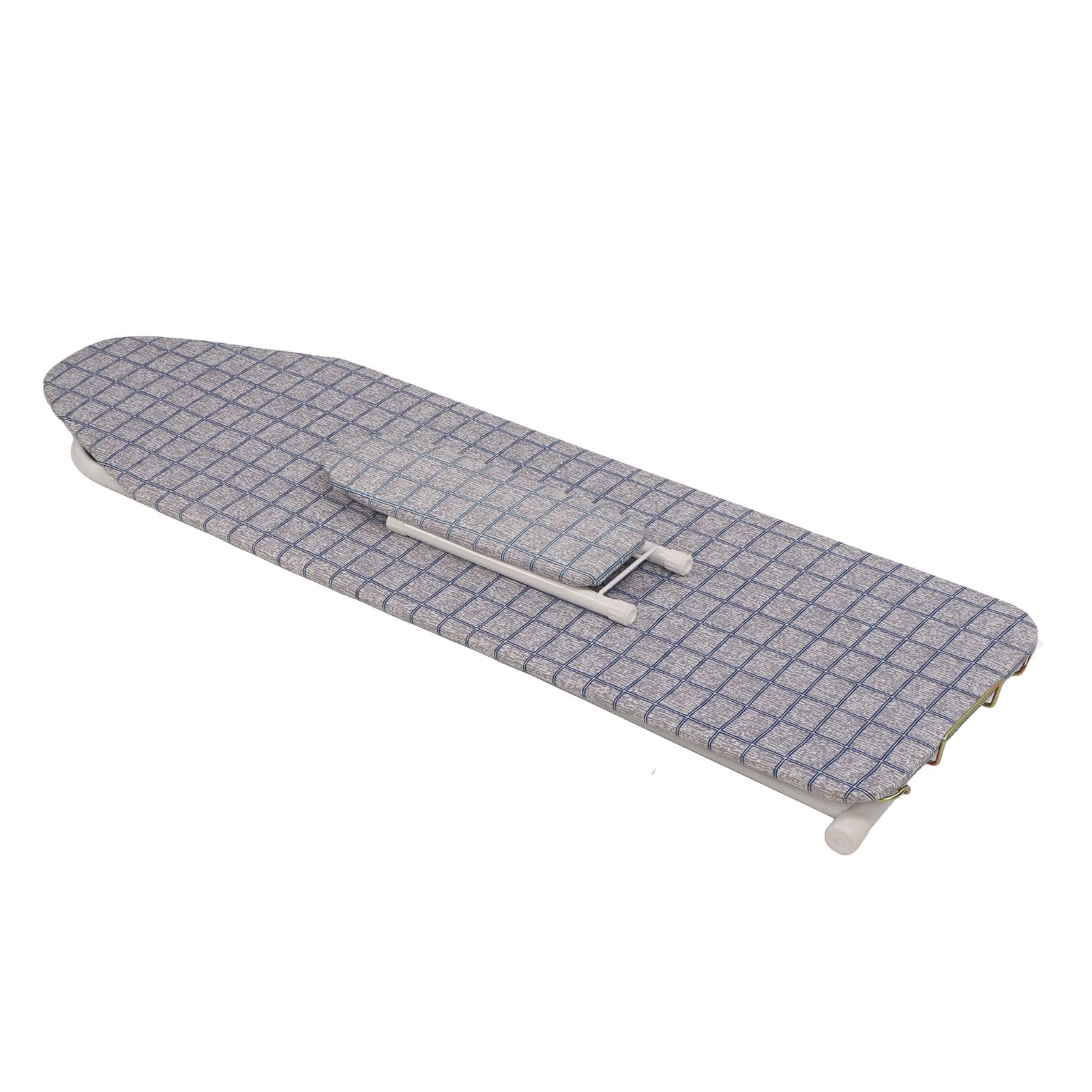 Tabla de Planchar Grande, Estable y Plegable con Funda y Soporte para Costura o Manualidades, Cuadrícula Gris de 42 Pulgadas, Color Azul