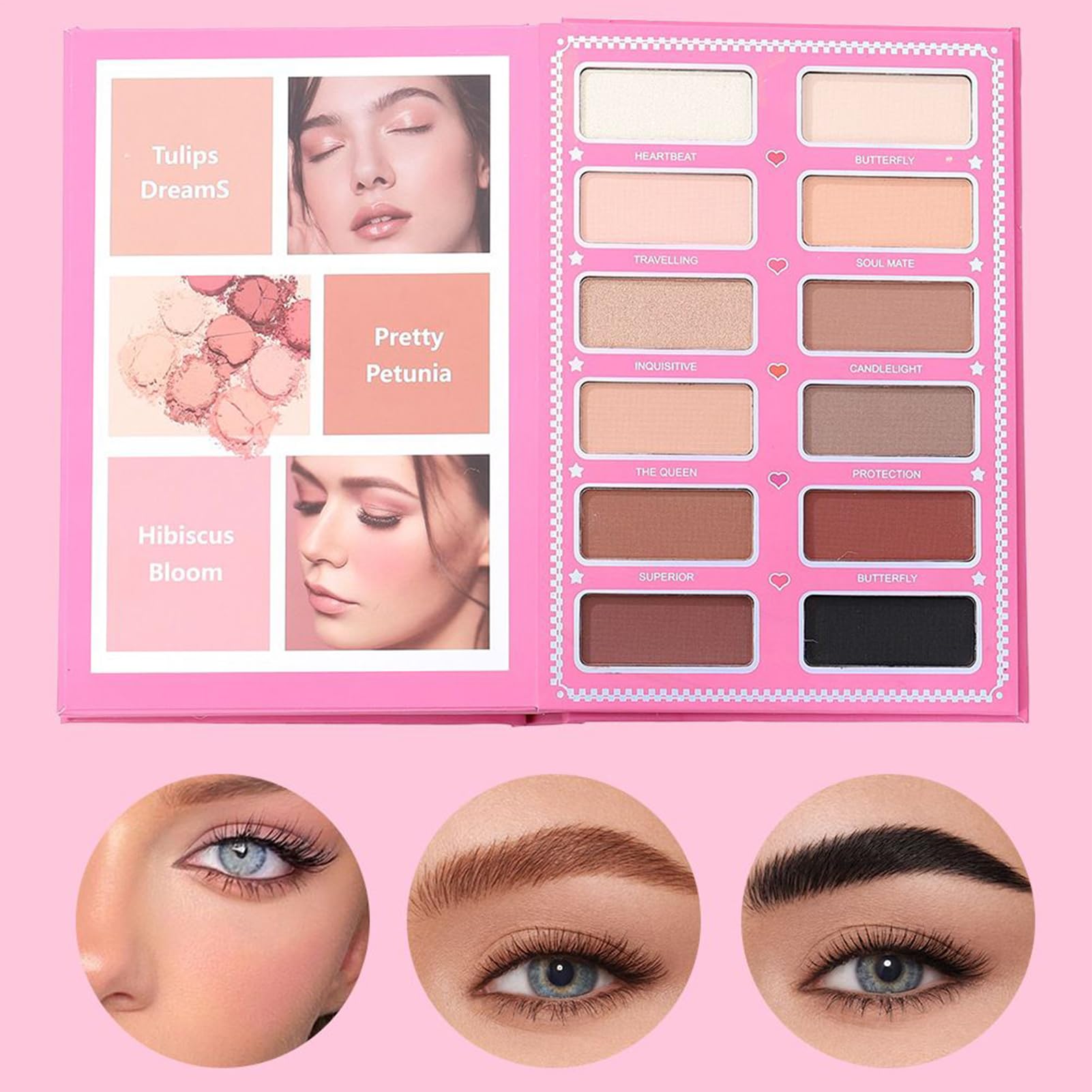 Paletas de Sombras de Ojos Impermeable y a Prueba de Manchas | Paleta de Maquillaje para Viajar para Niñas, Esposa, Novia, Madre, Aire Libre, Viajes, Vacaciones, Citas y
