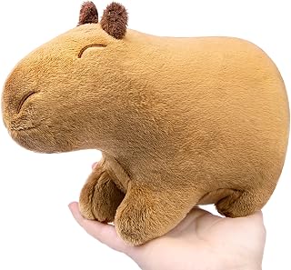 Capybara Stuffed Animal - Realistic 8inch Capybara Plush Toy Simulation Small Otter Plushie Doll Farm Home Decor for Kids